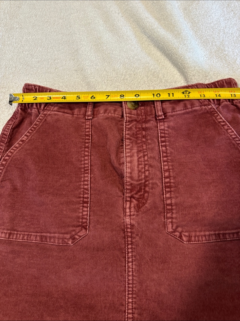 AE - Corduroy Mini Skirt in Deep Wine size 8 - Picture 10 of 14